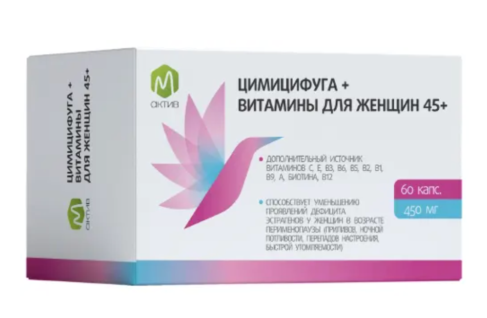 фото упаковки М актив цимицифуга+ витамины для женщин 45+