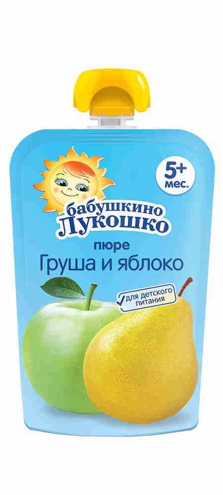 фото упаковки Бабушкино Лукошко Пюре яблоко груша