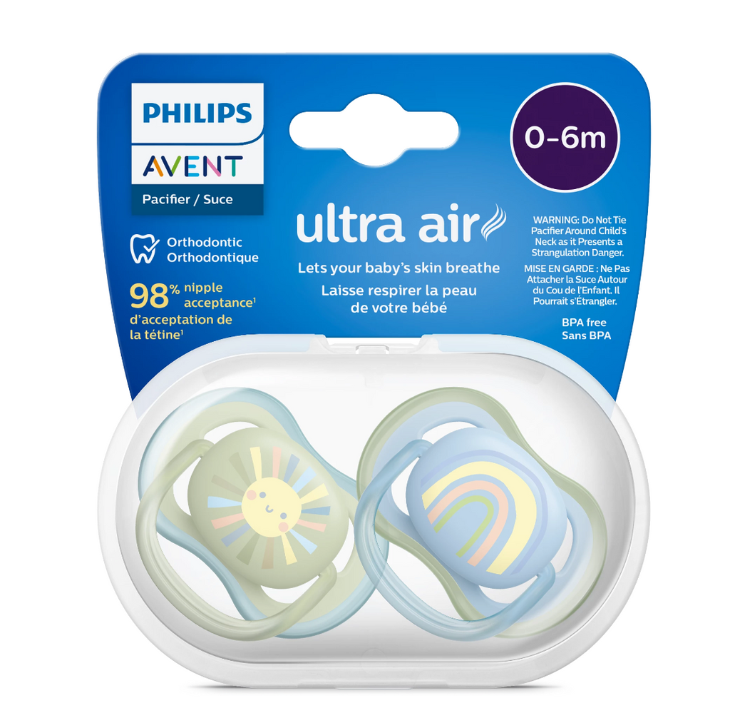 фото упаковки Philips Avent Ultra Air Соска-пустышка, 0-6 месяцев, SCF085/58, соска-пустышка, силиконовая ортодонтическая с футляром, 2 шт. фото упаковки Philips Avent Ultra Air Соска-пустышка