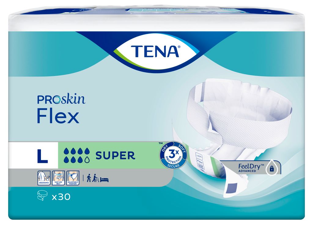 Подгузники для взрослых Tena Flex Super, Large L (3), 83-120 см, 30 шт.