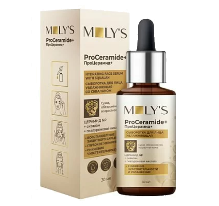 фото упаковки MOLY'S ProCeramide+ Сыворотка для лица увлажняющая