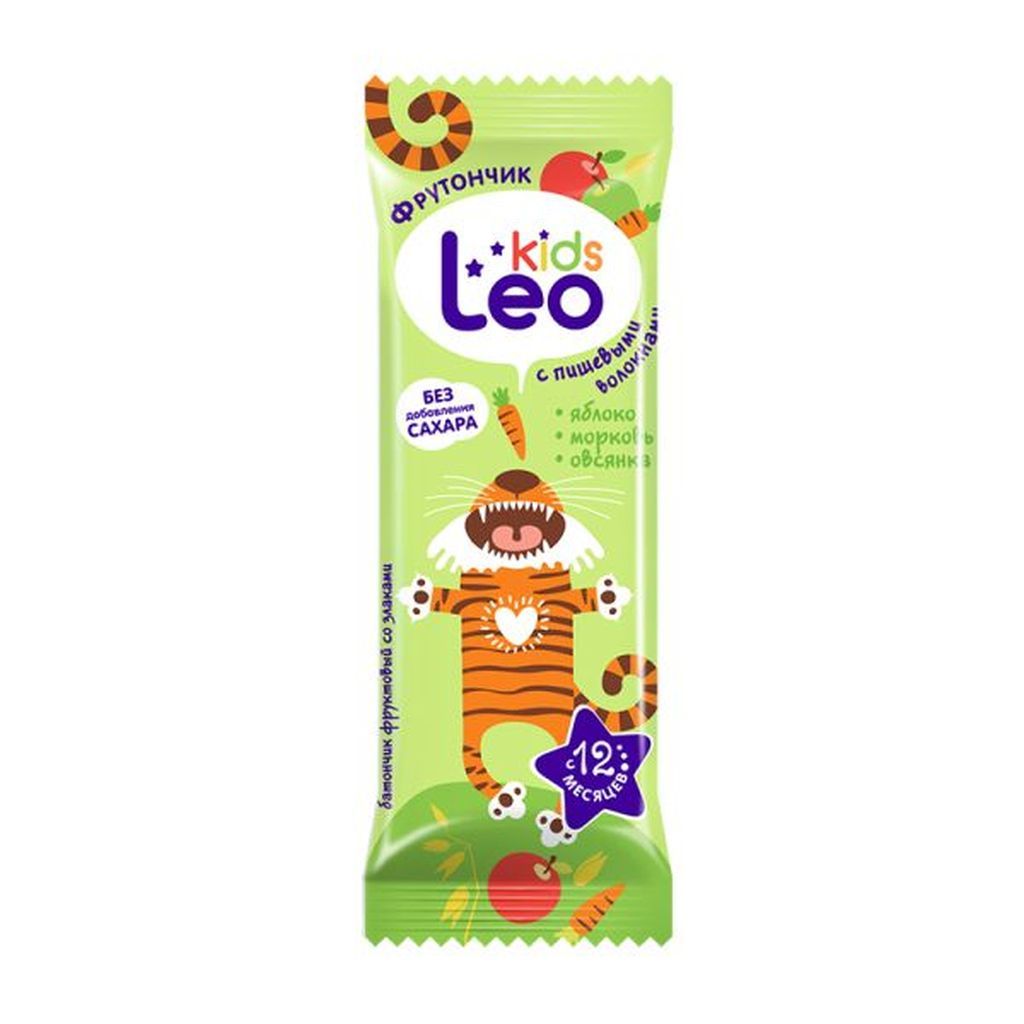 фото упаковки Леовит Leo Kids Фрутончик батончик фруктовый со злаками