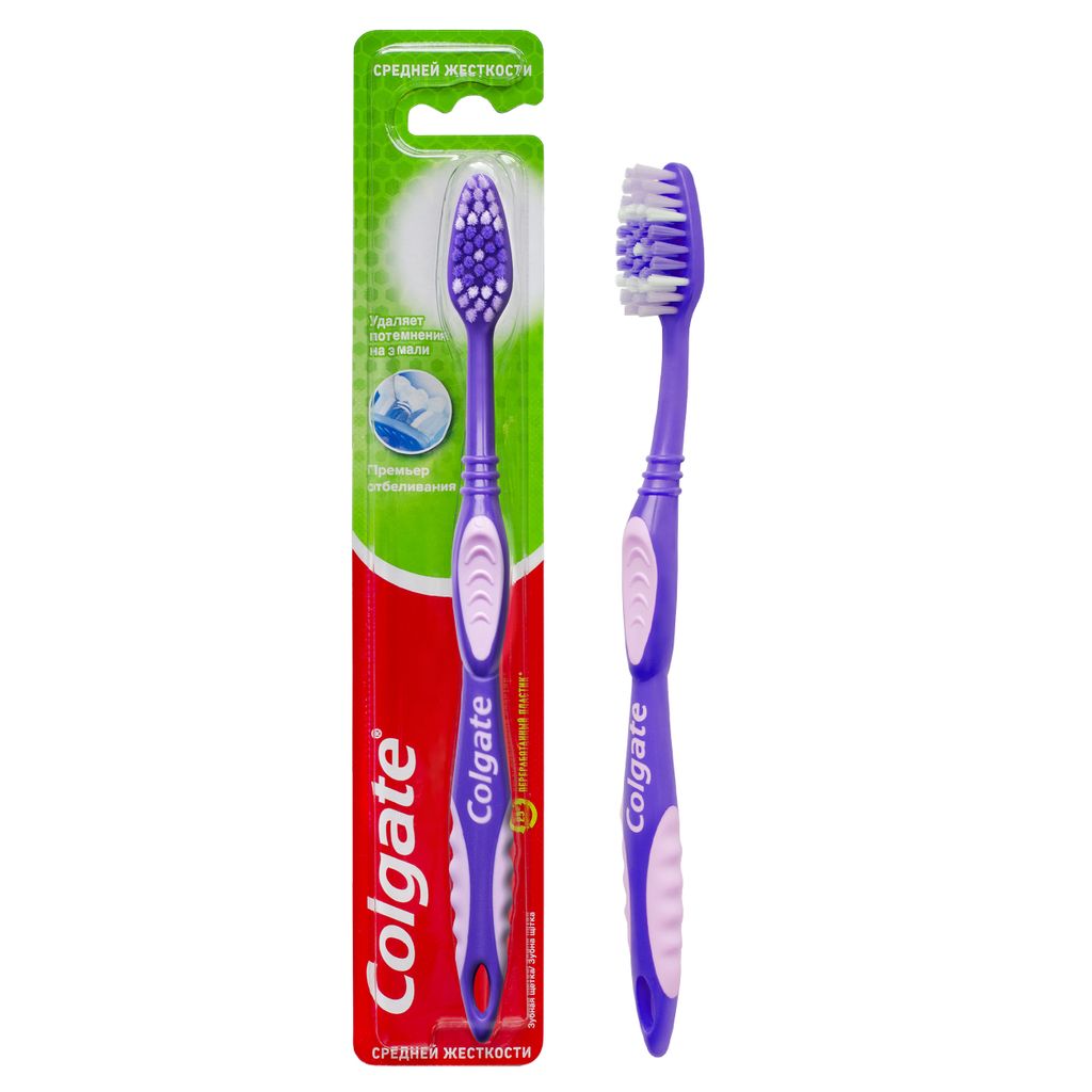 Colgate premier щетка зубная отбеливание средняя, щетка зубная, 1 шт.