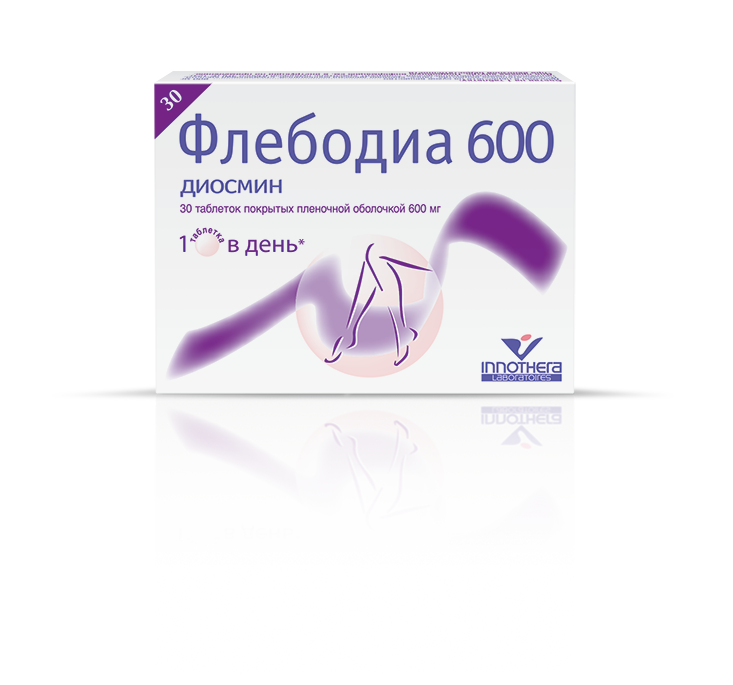 Флебодиа 600, 600 мг, таблетки, покрытые пленочной оболочкой, 30 шт.