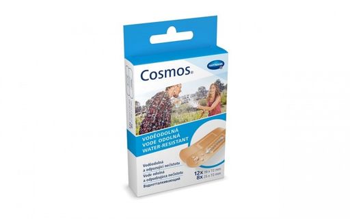 Cosmos Water-Resistant Пластырь, 2 размера, пластырь медицинский, водоотталкивающий, 20 шт.