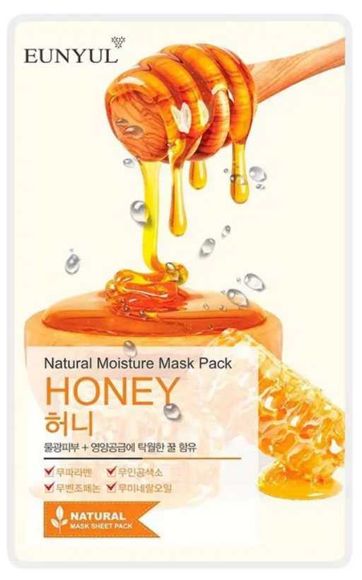 Eunyul natural moisture mask Маска для лица тканевая, тканевая маска для лица, с экстрактом меда, 22 мл, 1 шт.