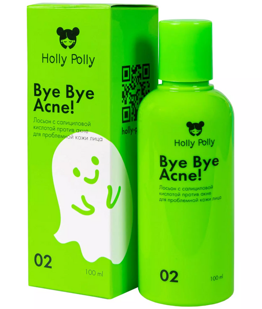 Holly Polly Лосьон с 2% салициловой кислотой Bye Bye Acne!, лосьон, против акне и воспалений, 100 мл, 1 шт.