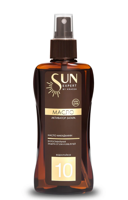 Krassa Sun Expert Масло активатор загара, спрей, SPF10, 180 мл, 1 шт.