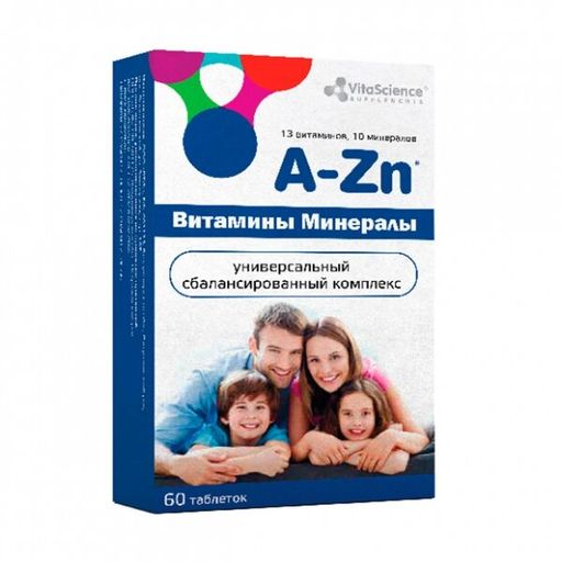 Vitascience Витаминно-минеральный комплекс от A до Zn, таблетки покрытые оболочкой, 60 шт.