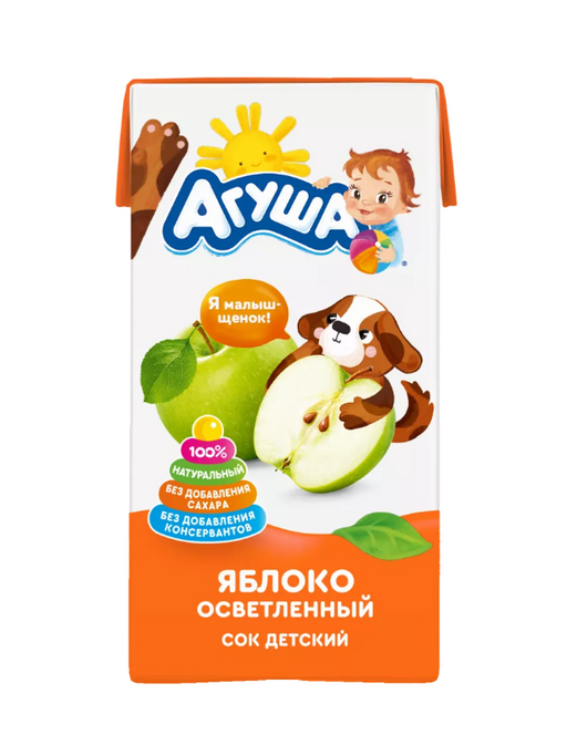 Агуша Сок Яблоко, детям с 3х лет, сок осветленный, 500 мл, 1 шт.