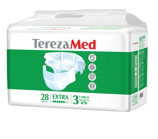 TerezaMed Extra подгузники для взрослых дневные, Large L (3), 100-150 см, 28 шт.