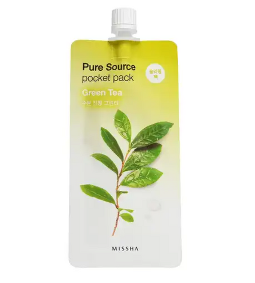 Missha Pure Source Pocket pack Маска кремовая ночная, с экстрактом зеленого чая, 10 мл, 1 шт.