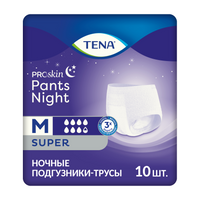Подгузники-трусы для взрослых Tena Pants Night Super, Medium M (2), 80-110 см, 10 шт.