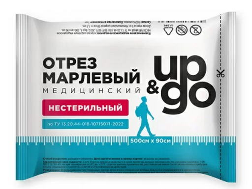 Отрез марлевый медицинский UP&GO, 5мх90см, нестерильный, 1 шт.