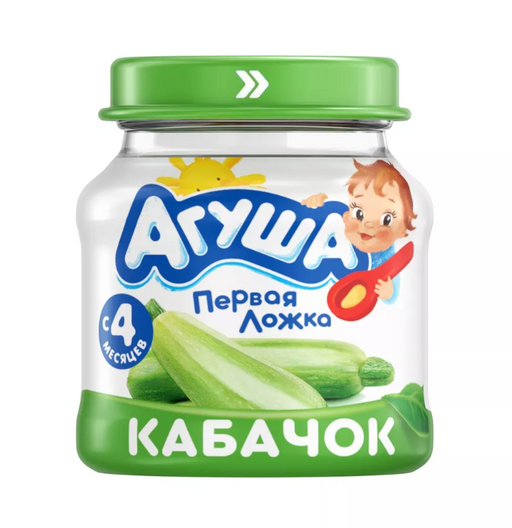 Агуша Пюре овощное Кабачок, для детей с 4 месяцев, пюре, 80 г, 1 шт.